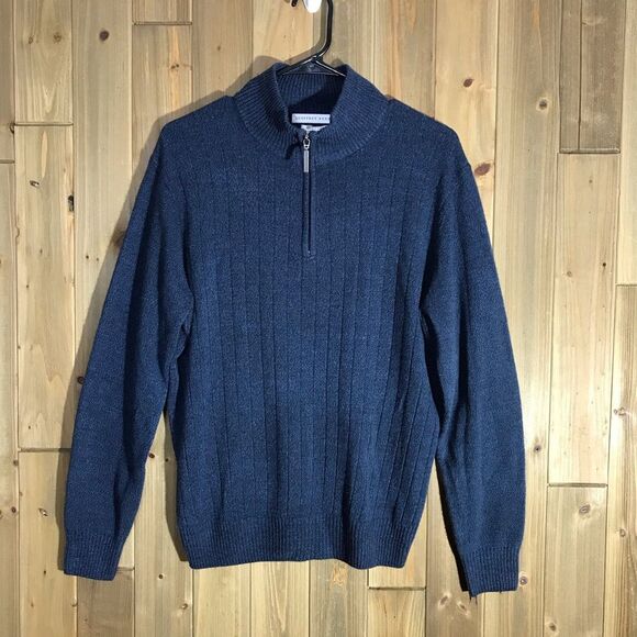 Geoffrey Beene Mens Front Zip Pullover Lightweight Collared Sweater Size S/P - Picture 2 of 10